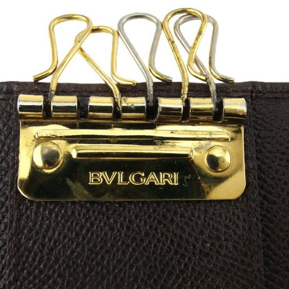Authentic USED BVLGARI Key Case Classico Leather - Picture 7 of 8